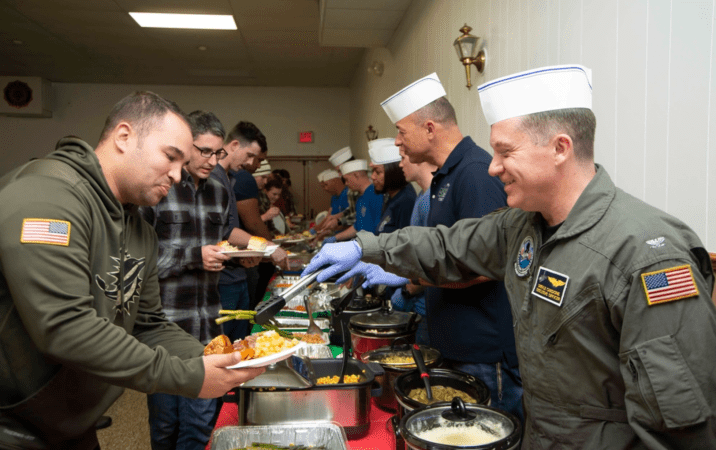 Military traditions for deployed troops celebrating Thanksgiving