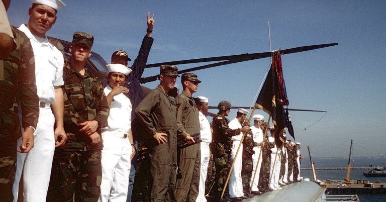 That time the Navy used a carrier to transport an Army brigade